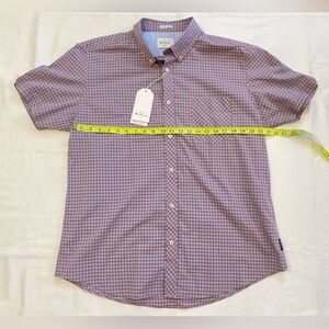 NWT Ben Sherman Short Sleeve Signature Gingham Button Shirt Light Pink XL